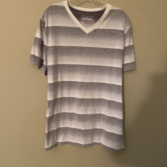 urban pipeline | Shirts | Mens Urban Pipeline Gray White Striped Tee ...